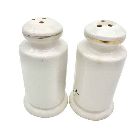 Vintage Ceramic Salt & Pepper Shakers With Hand-Painted Folk Art Design 3.5 in - Picture 3 of 6